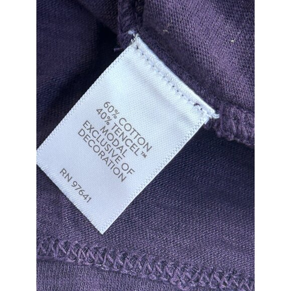 J.Jill Women Feminine Floral Embroidered Top Blouse Small Purple 3/4 Sleeve Boho - Picture 4 of 8